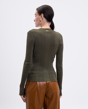 Twinset Green ribbed cardigan 252LI3EAA
