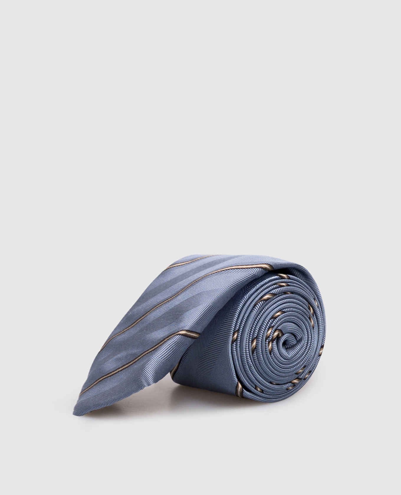Blue striped silk tie Brunello Cucinelli