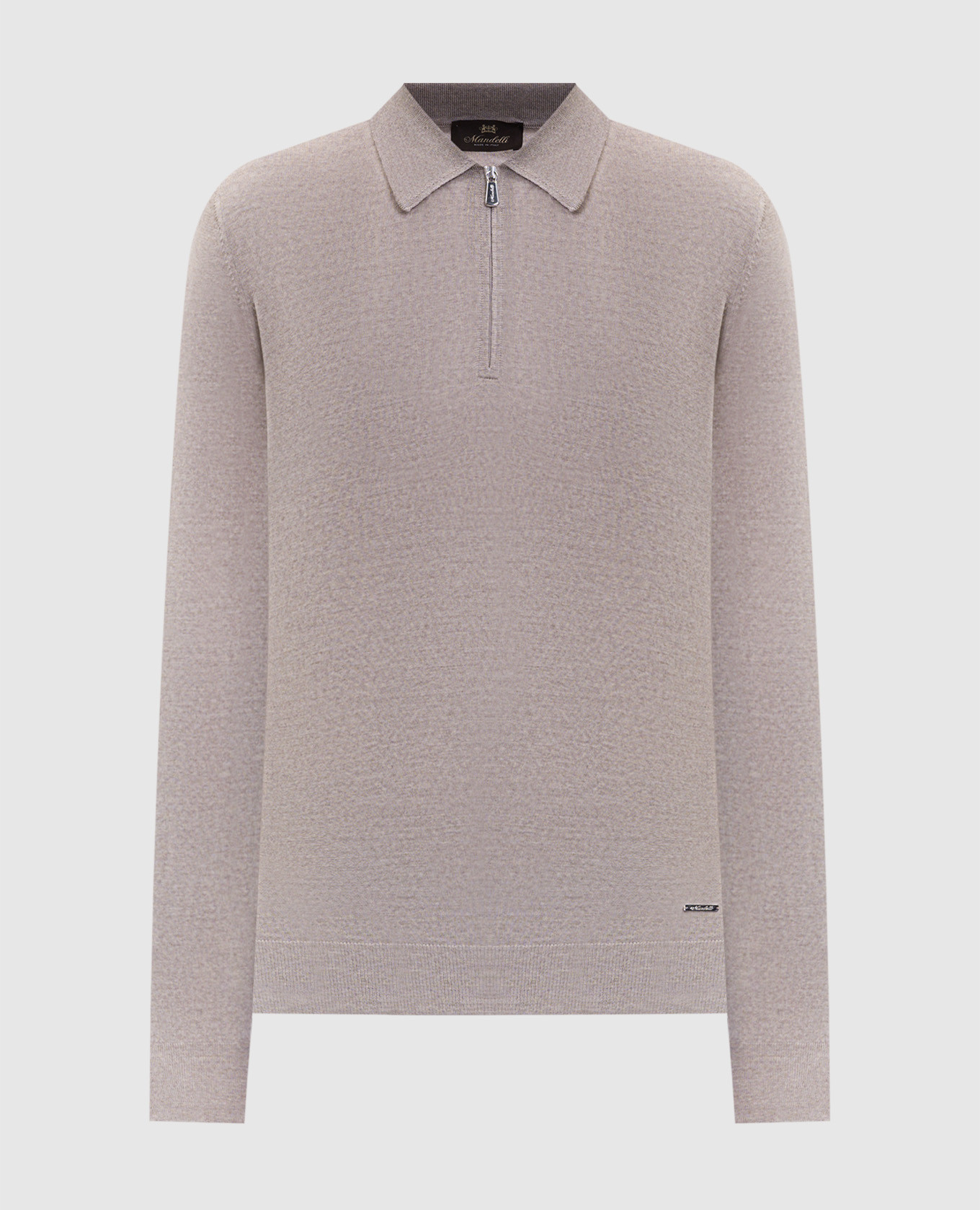 

Beige melange wool polo shirt Enrico Mandelli