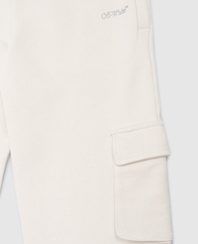 Off-White Children's gray sweatpants with logo print OGCH00BS25FLE001
