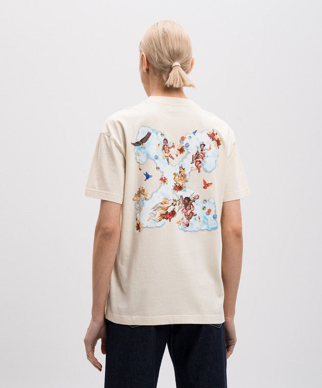Off-White - Yellow T-shirt with Cloud arrow print