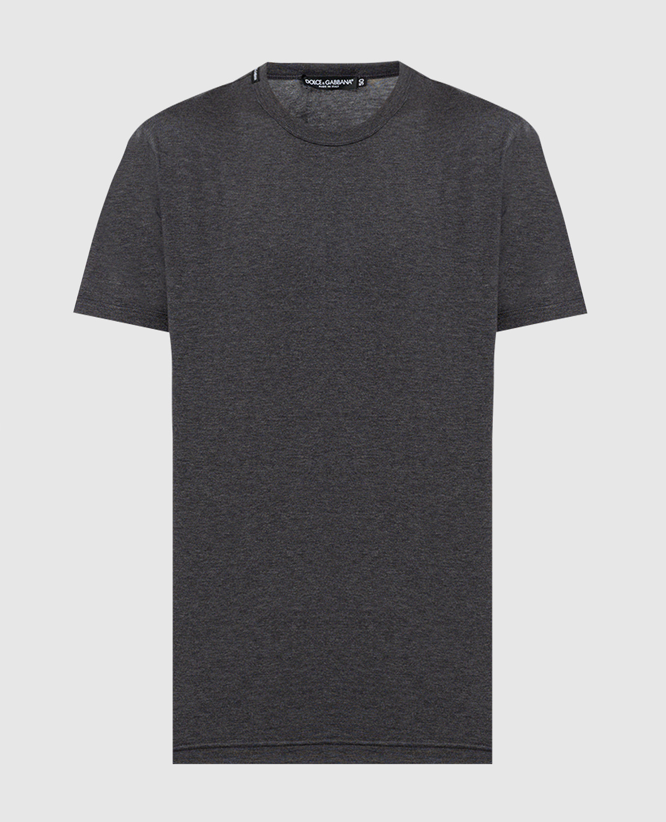 Gray t-shirt with logo patch dolce&gabbana