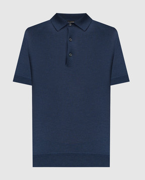 Tom Ford Blue cashmere and silk polo shirt KPS027YMK005S23