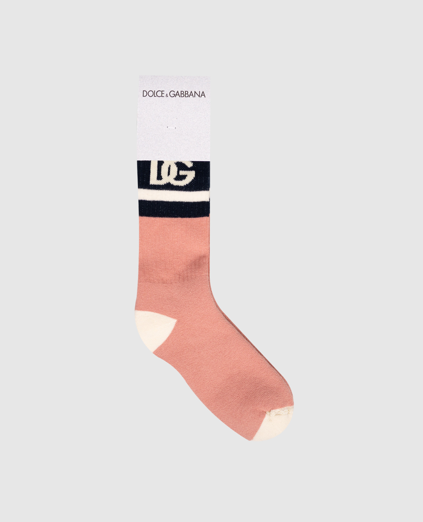 Children&#39;s pink socks with DG logo Dolce&Gabbana
