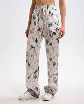 Casablanca White Le Vase Brise print pants MPS25TR06001