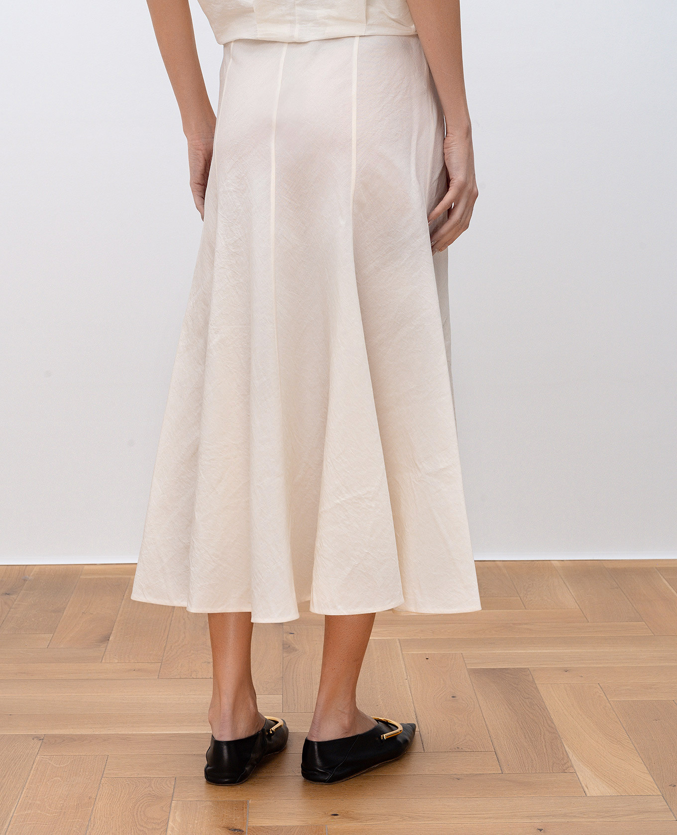 Lenno white midi skirt with silk Khaite 4