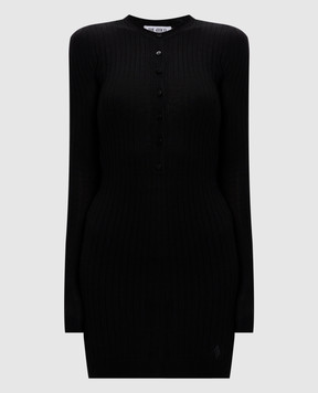 The Attico Black ribbed cashmere and silk mini dress 250WCA00348KWS006AA
