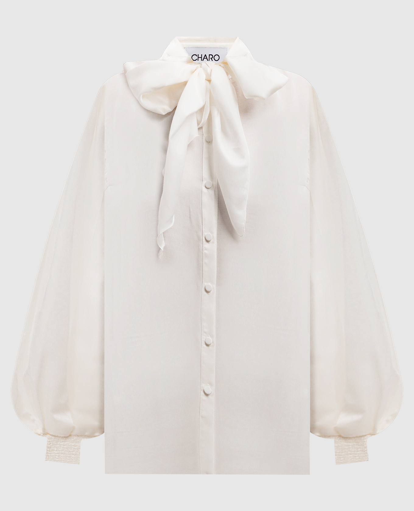 White Bommie blouse with silk