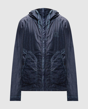 C.P. Company Blue linen jacket with logo embroidery MOW202A006284G