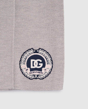 Dolce&Gabbana Children's gray wool skirt with logo L5KI06JDVB7