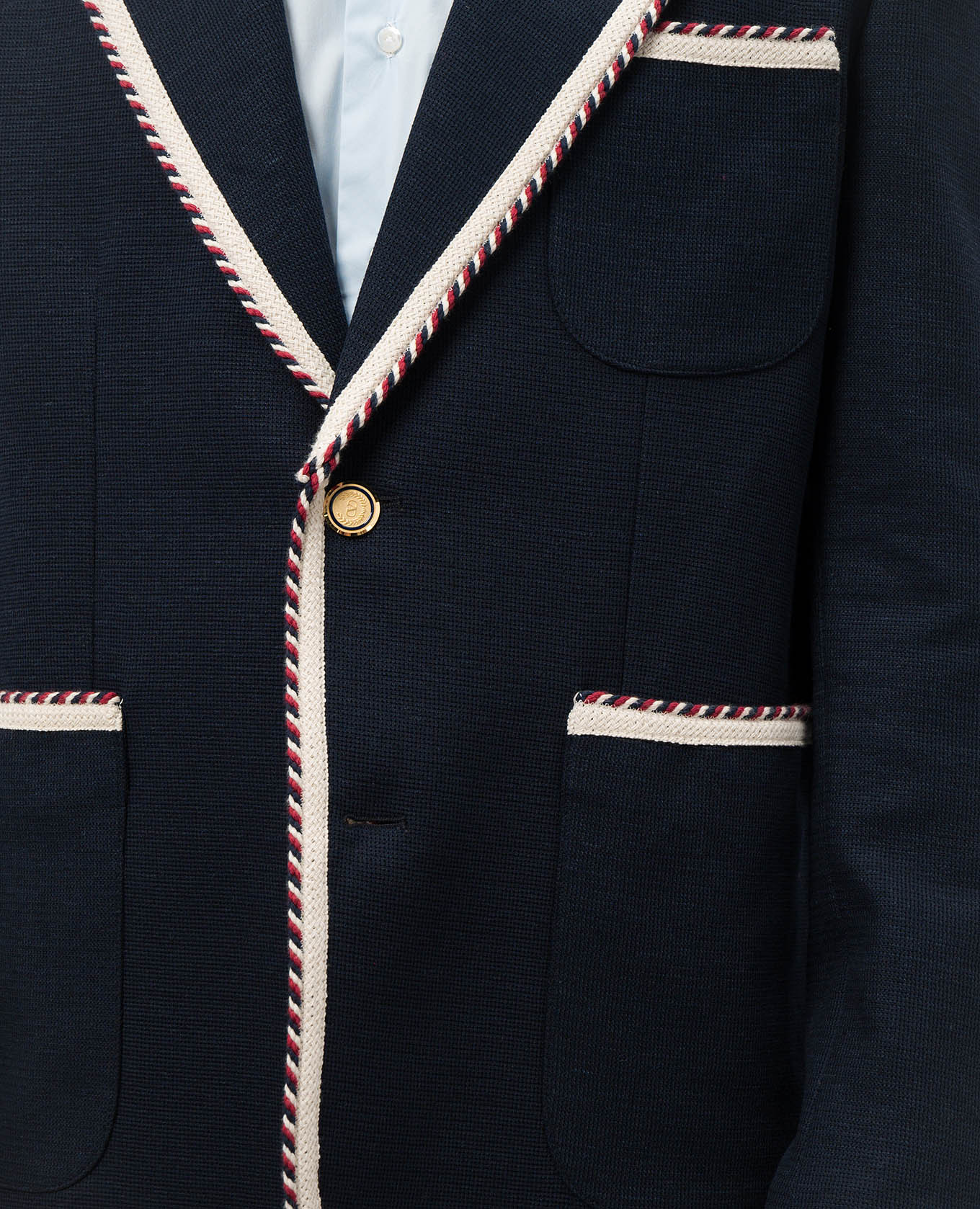 

Blue linen blazer with contrast trim Valentino