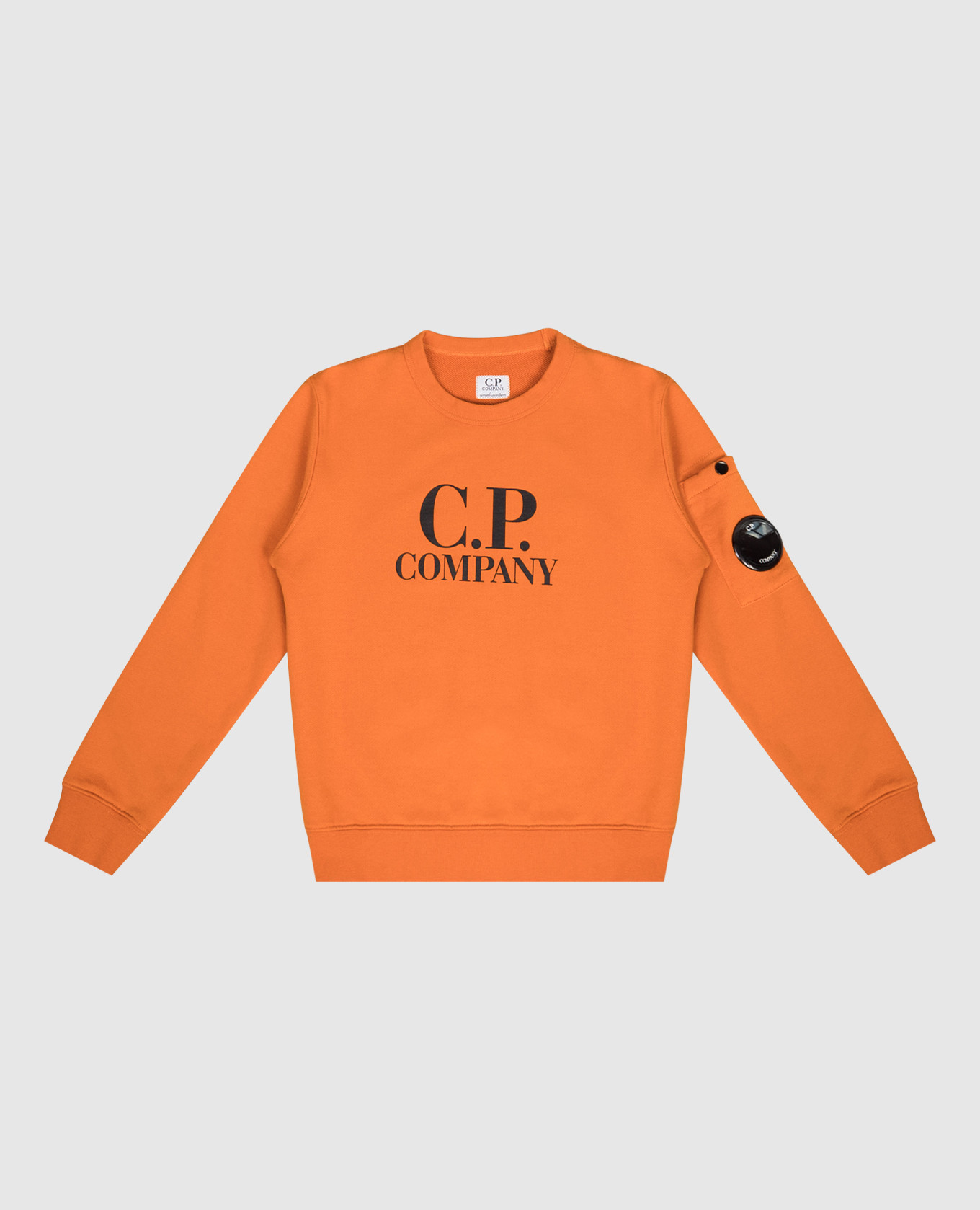 Children&#39;s orange sweatshirt with logo print C.P. Company