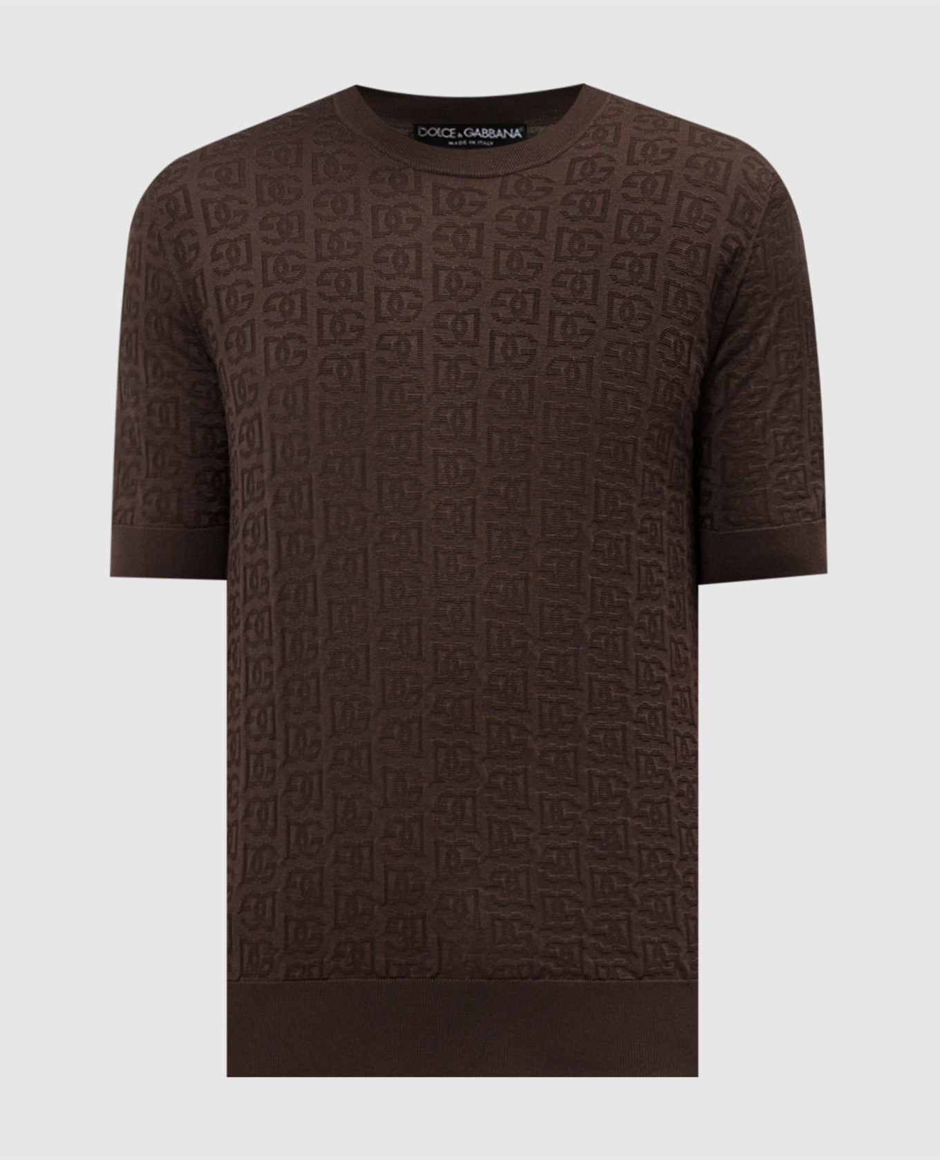 

Brown DG logo monogram woven silk jumper Dolce&Gabbana