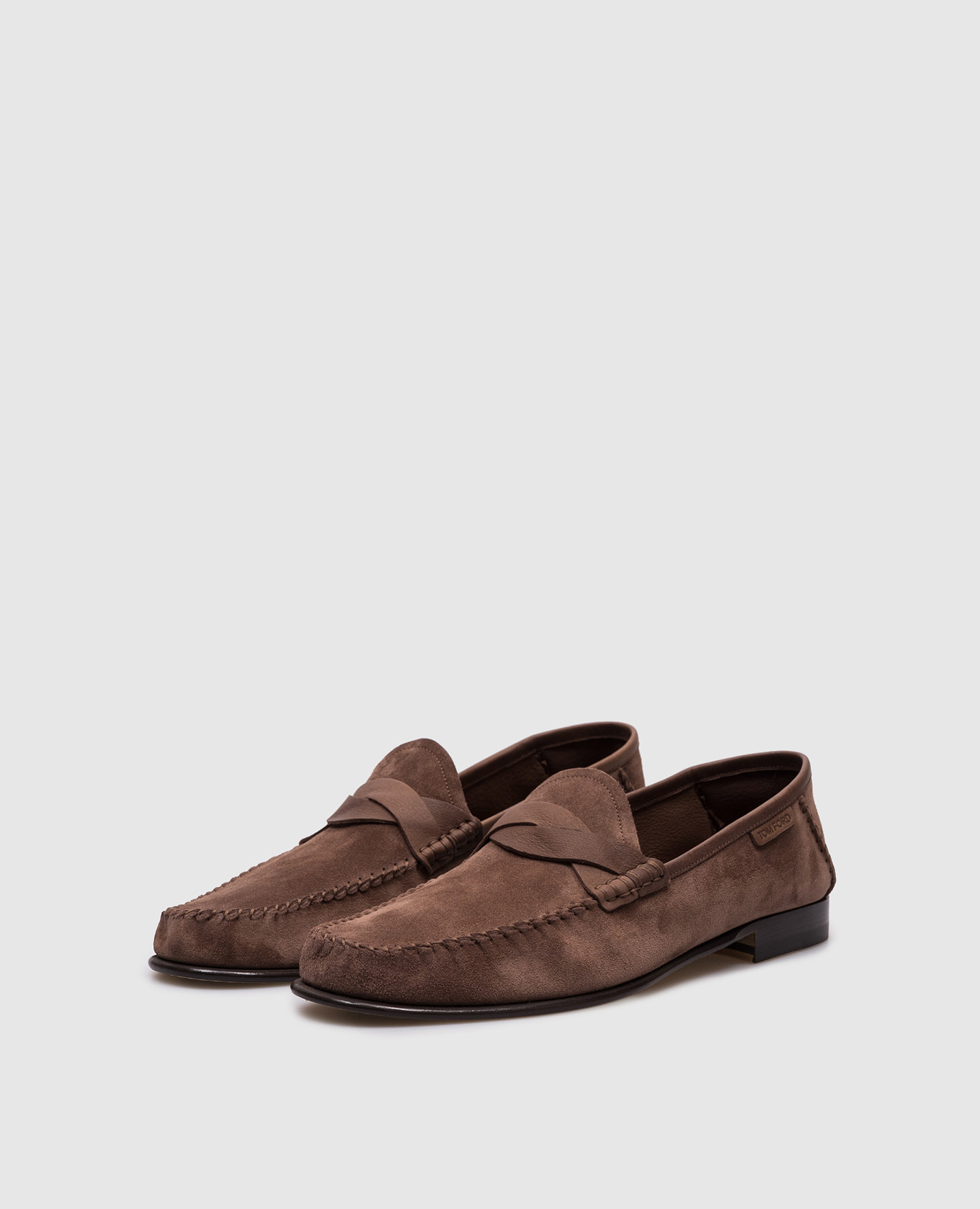 

Brown suede loafers with logo Tom Ford