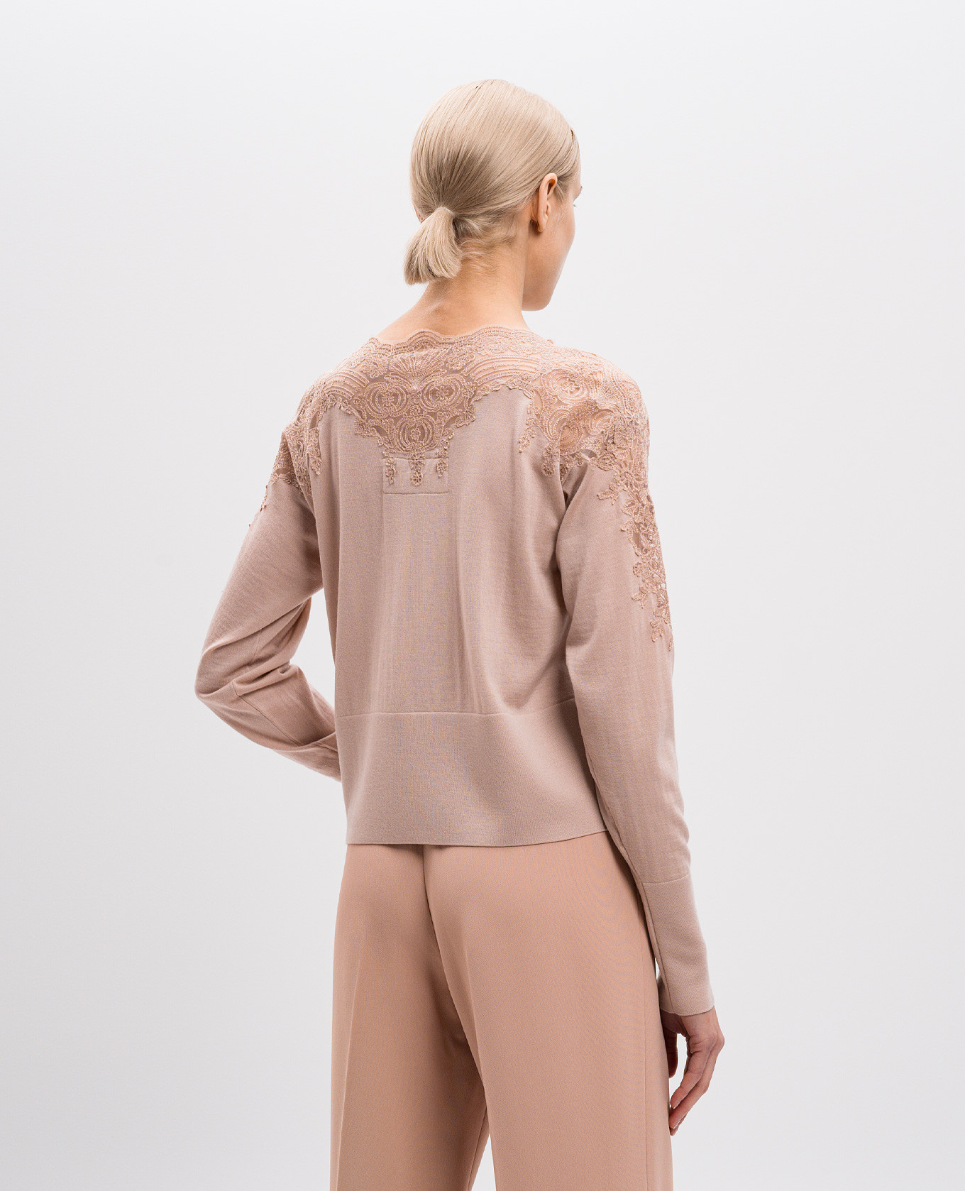 

Beige wool jumper with lace Ermanno Scervino