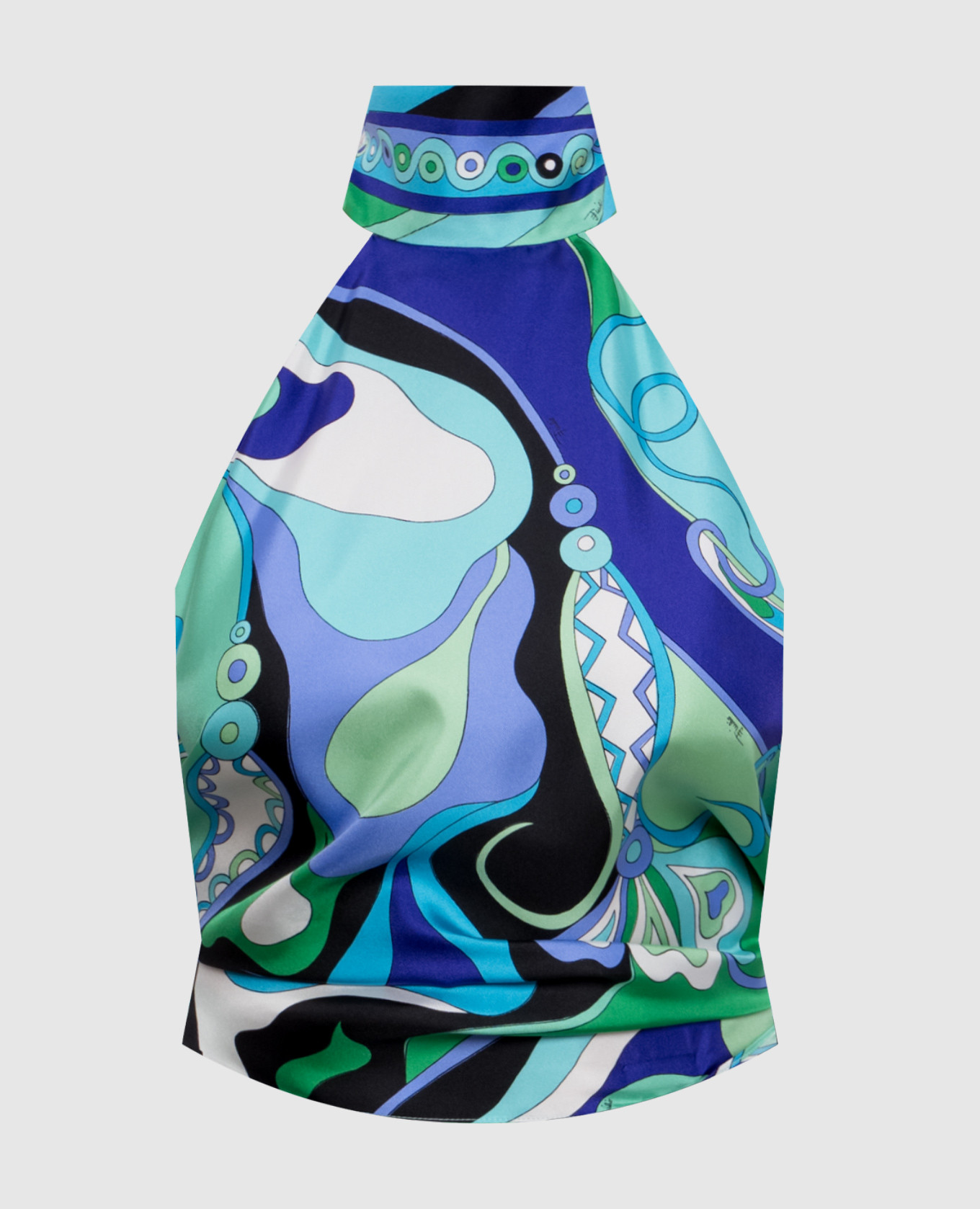 

Green floral silk top PUCCI