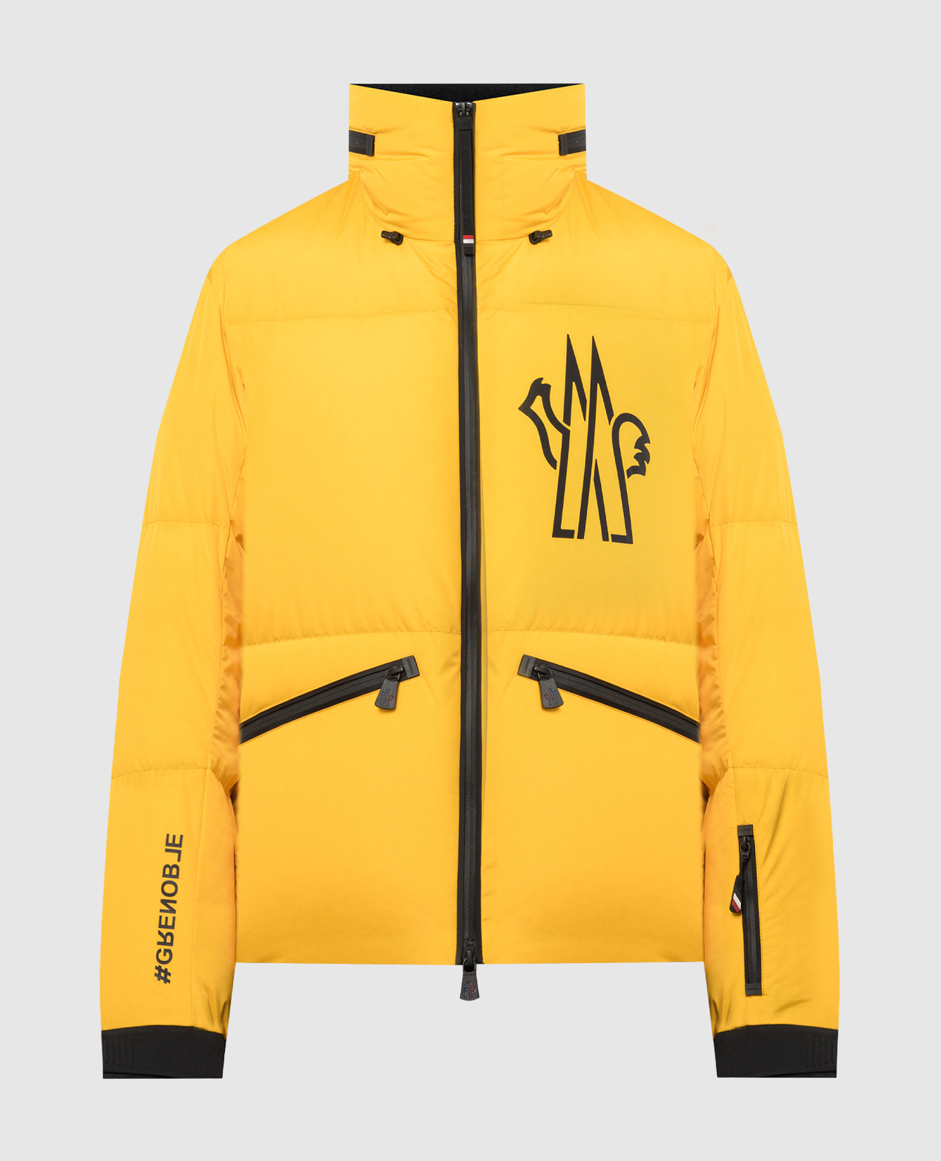 

Yellow down jacket with logo Moncler Grenoble