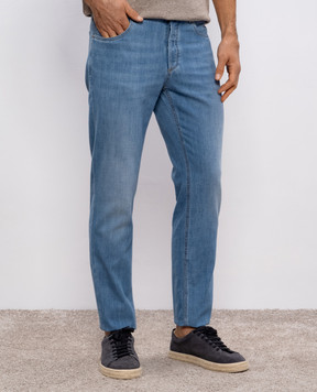 Brunello Cucinelli Blue jeans with a worn effect ME645D3210