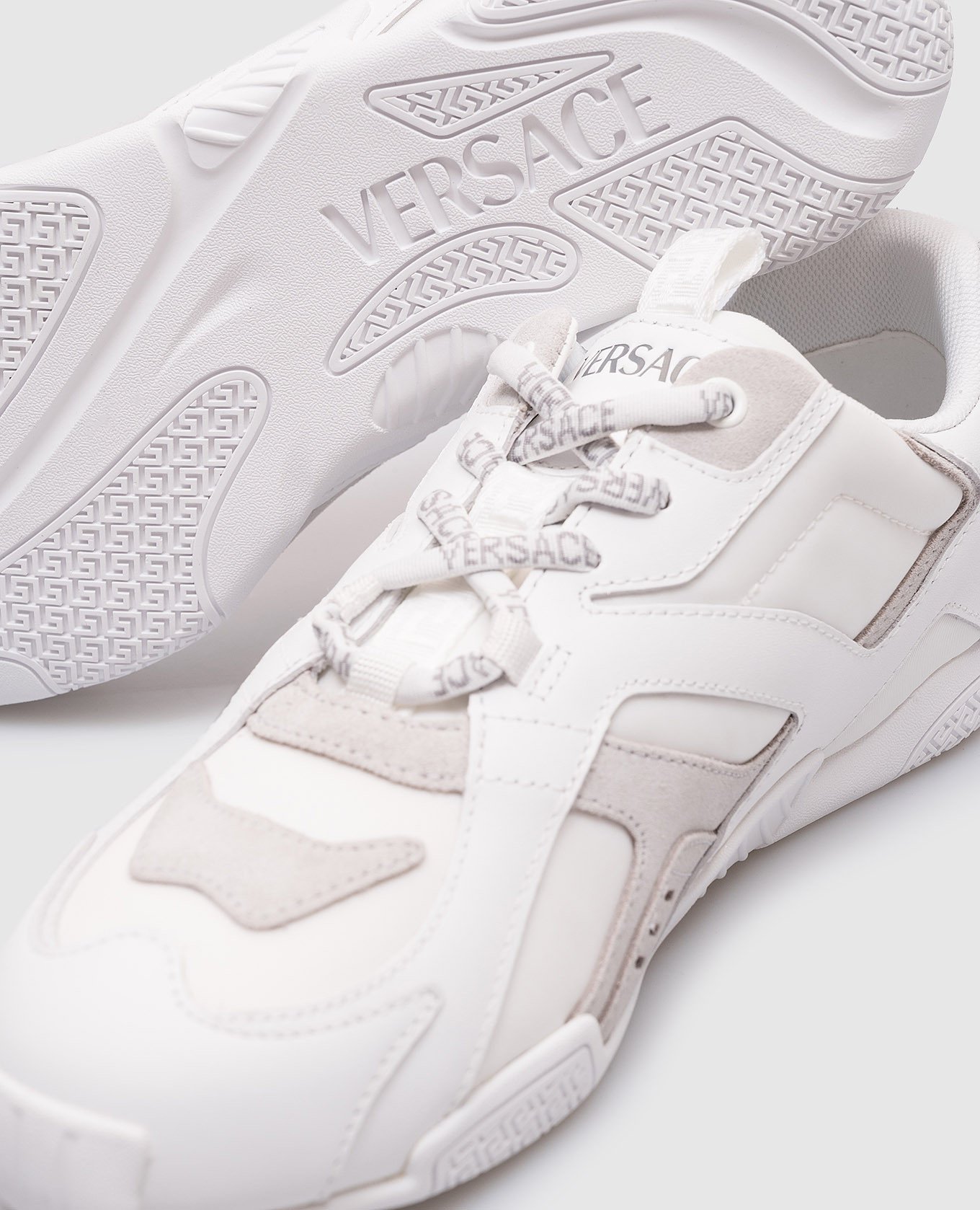 

White Galaxia combination sneakers Versace