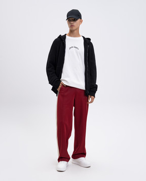 Palm Angels Black hooded cardigan with wool and cashmere PMHU023F25KNI001