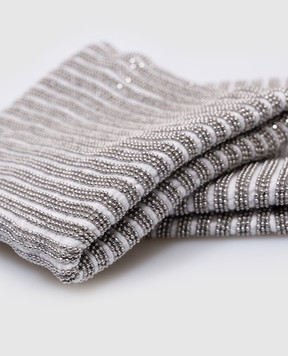 Brunello Cucinelli Gray cuffs with monil chain M0T18HT289