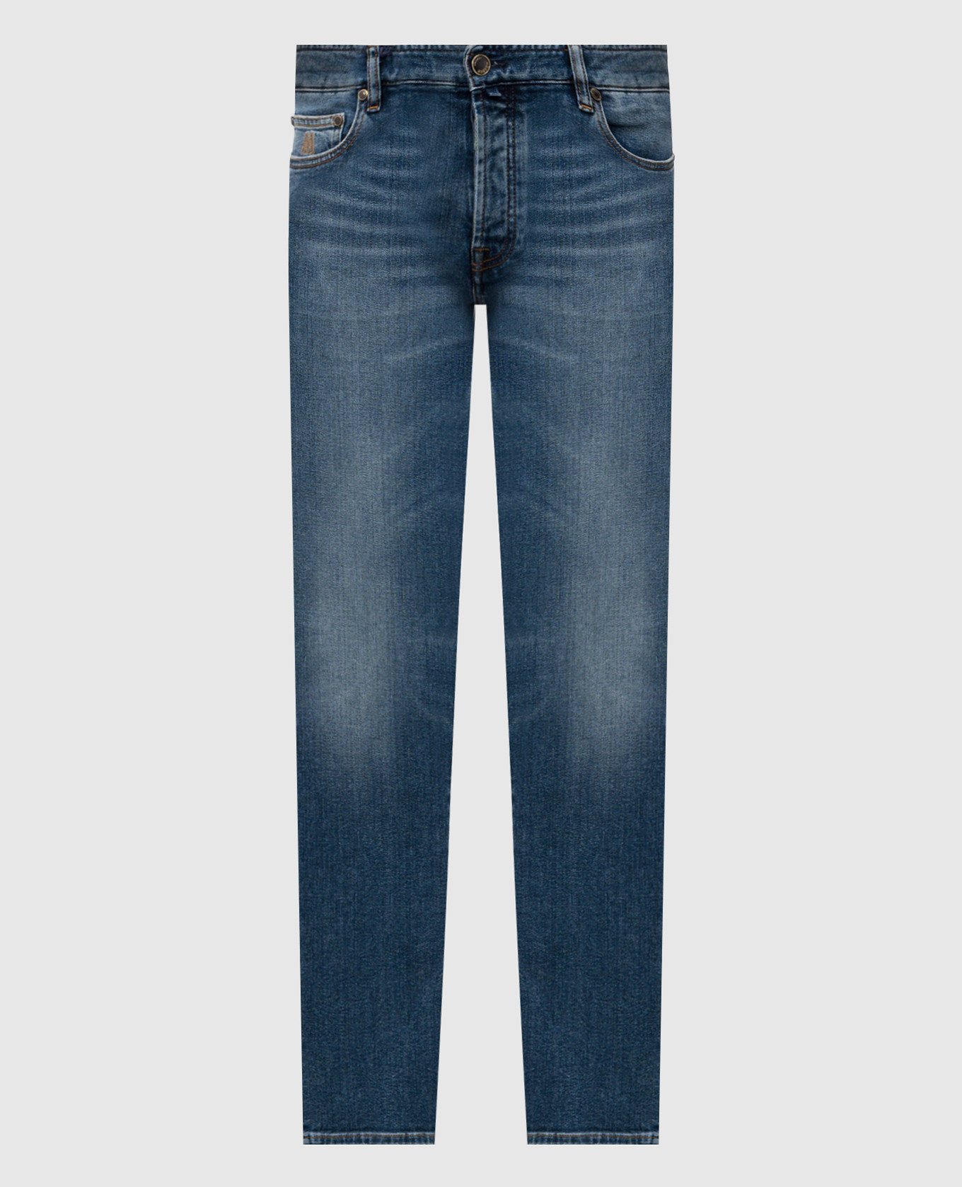 PAVEL blue jeans with logo patch MooRER