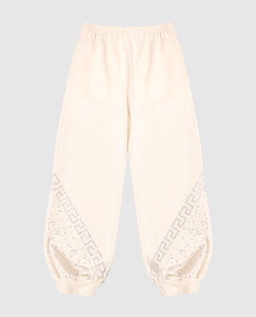 Versace Children's beige joggers with crystals 10207821A15112