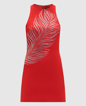 David Koma Red mini dress with crystals PF24DK47D