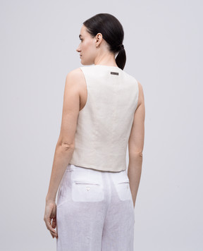 Peserico Beige linen vest S0312302606