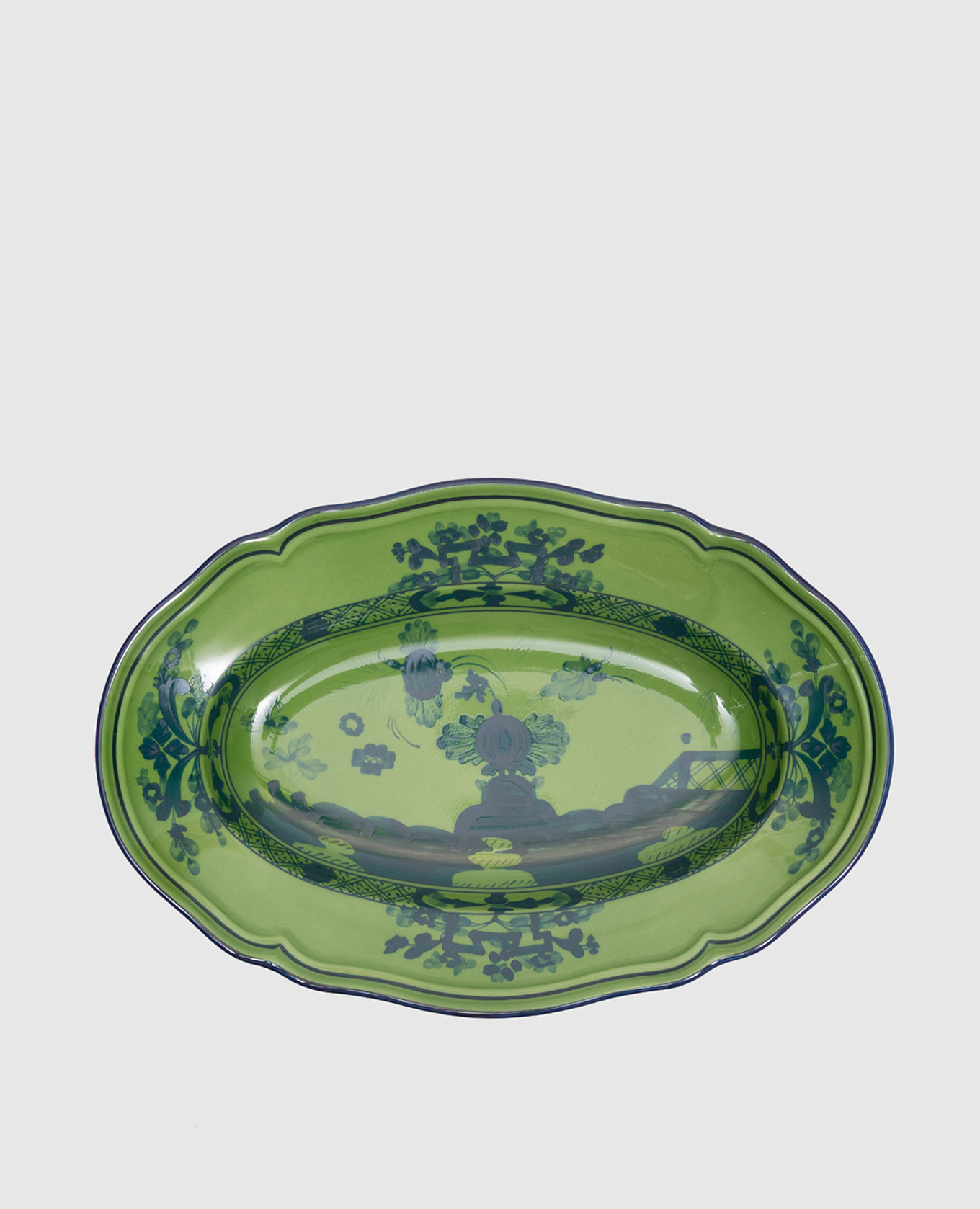 

Green porcelain pickle plate from the Oriente Italiano collection Ginori 1735