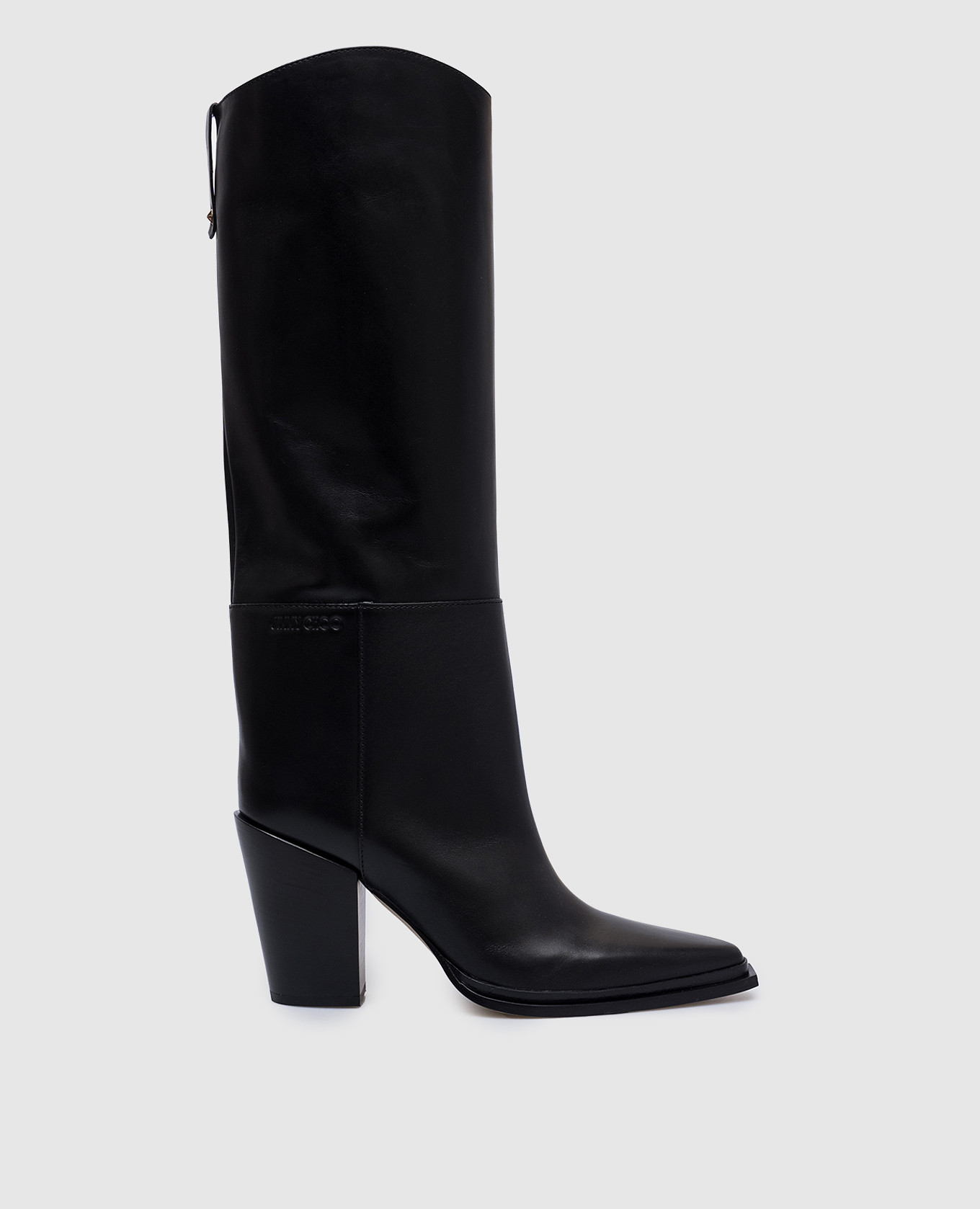 

Cece 80 black leather boots with logo Jimmy Choo