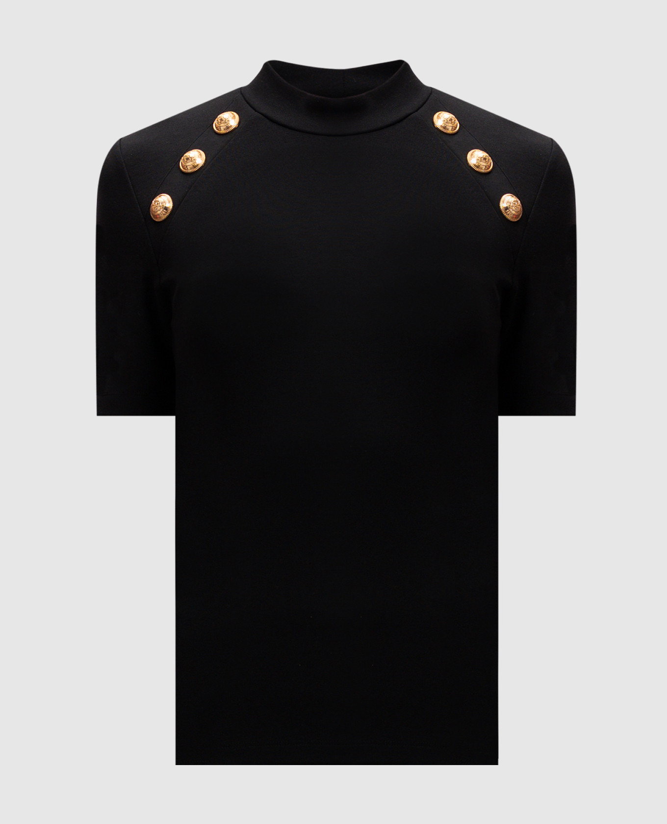 

Black t-shirt with branded rivets Balmain