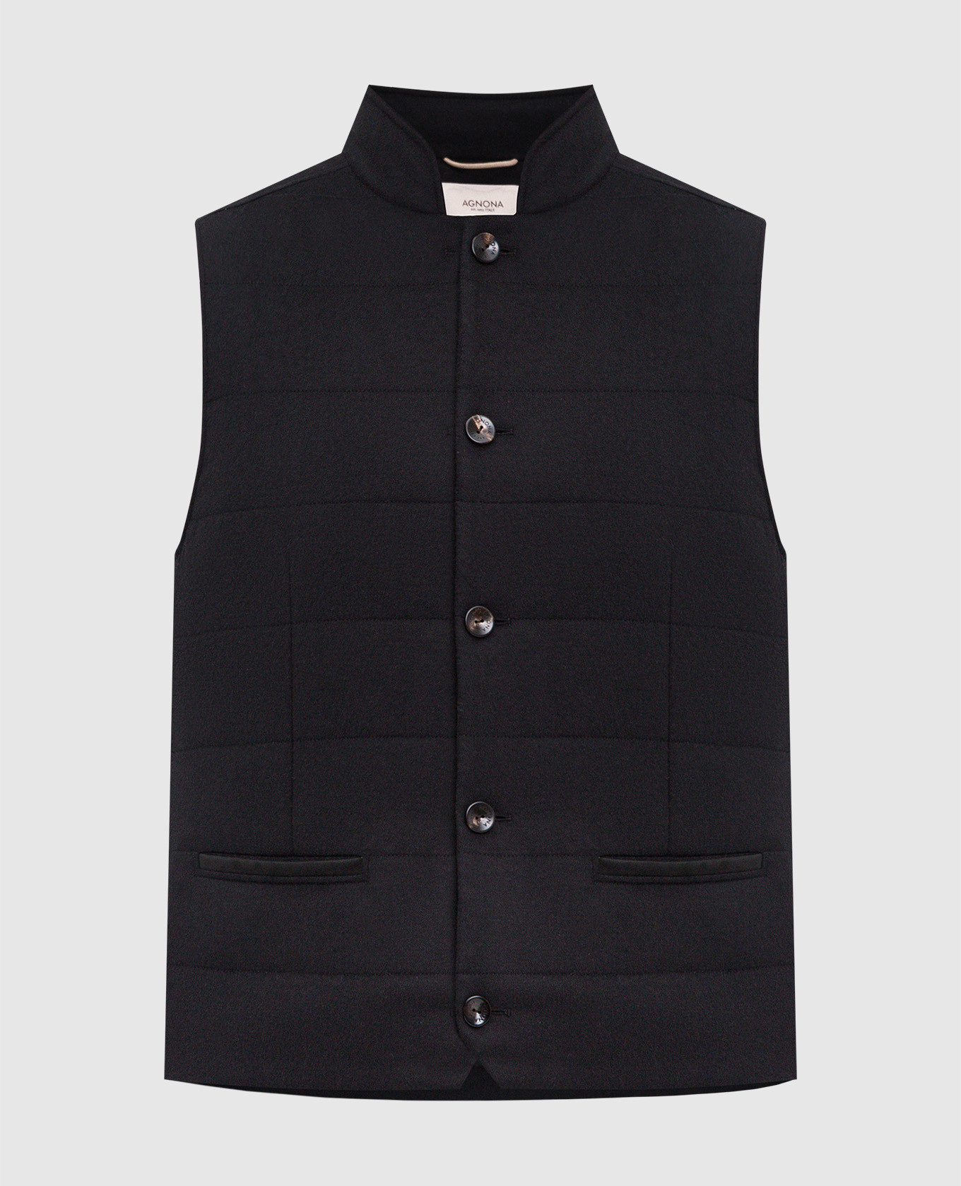 

Vest made of silk and cashmere with leather inserts Agnona, Black