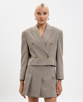 Twinset Beige double-breasted jacket with a pattern 252AP2240