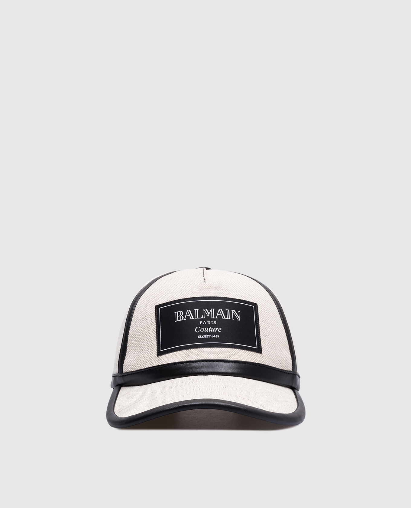 

Beige cap with leather inserts and logo patch Balmain