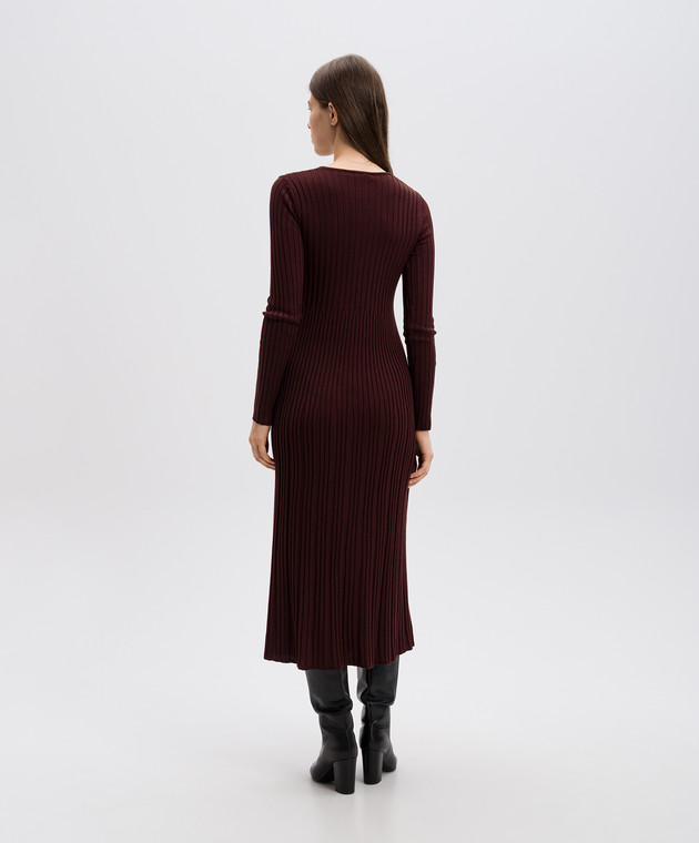 max mara burgundy dress Burgundy drap double cloth CLES robe coat  Daniello.com