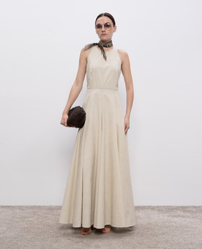 Brunello Cucinelli Beige patterned maxi dress MQ994A5343