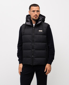 Be Florence Black down vest with logo BE24M9