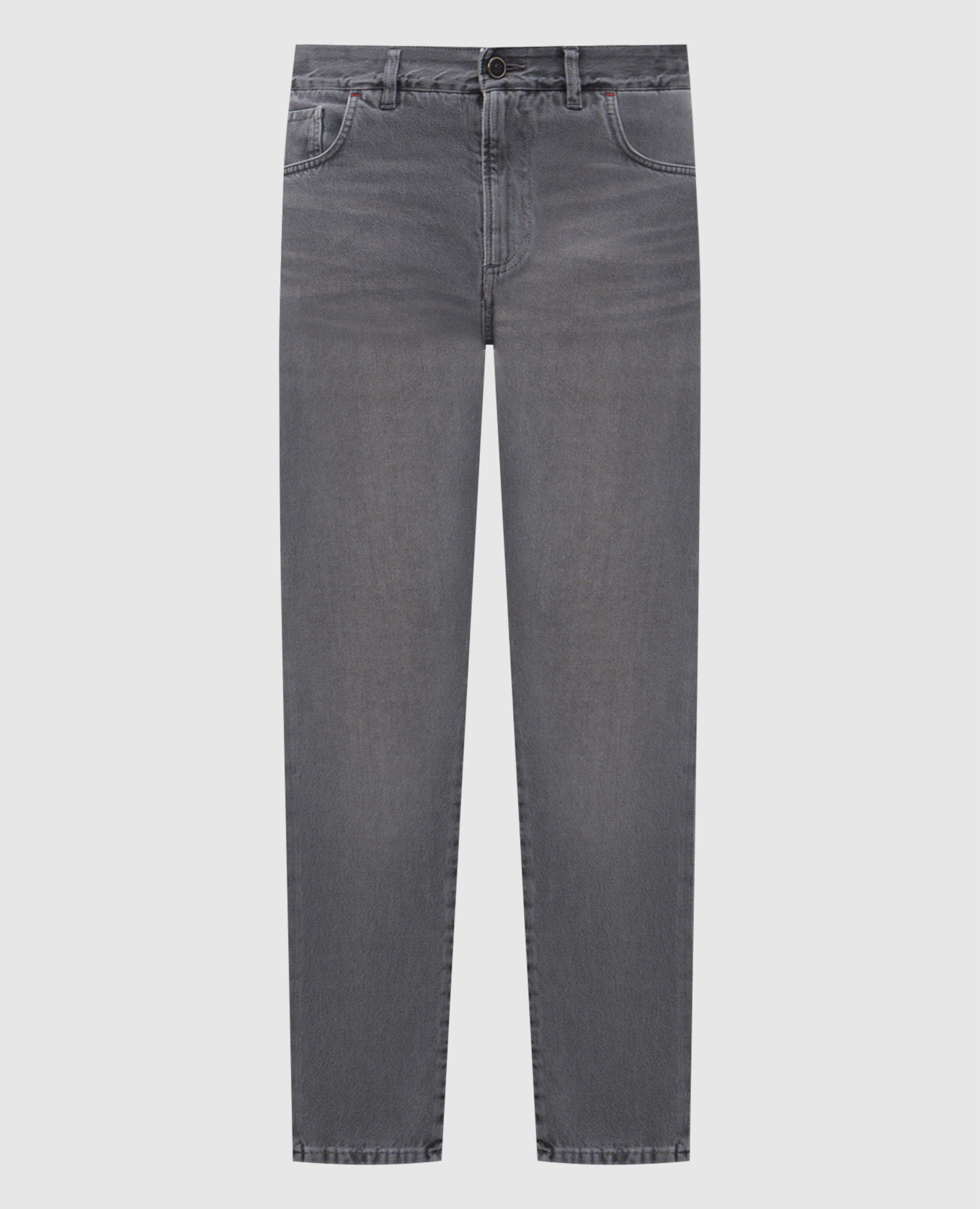 

Grey jeans with logo patch ISAIA