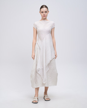 Marc Le Bihan White asymmetric silk top 2681