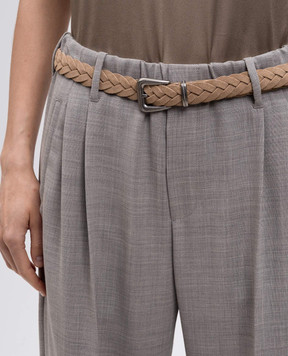 Brunello Cucinelli Beige suede braided belt M0GORC268