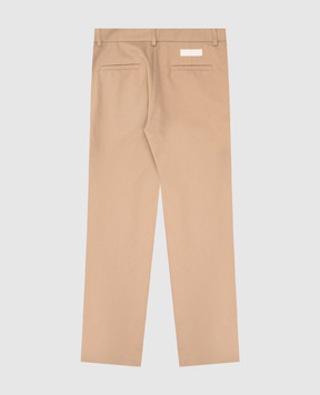 Versace Children's beige pants with logo patch 10183241A14824