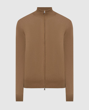 Cashmere&Whiskey Brown cardigan with silk and cashmere FS08