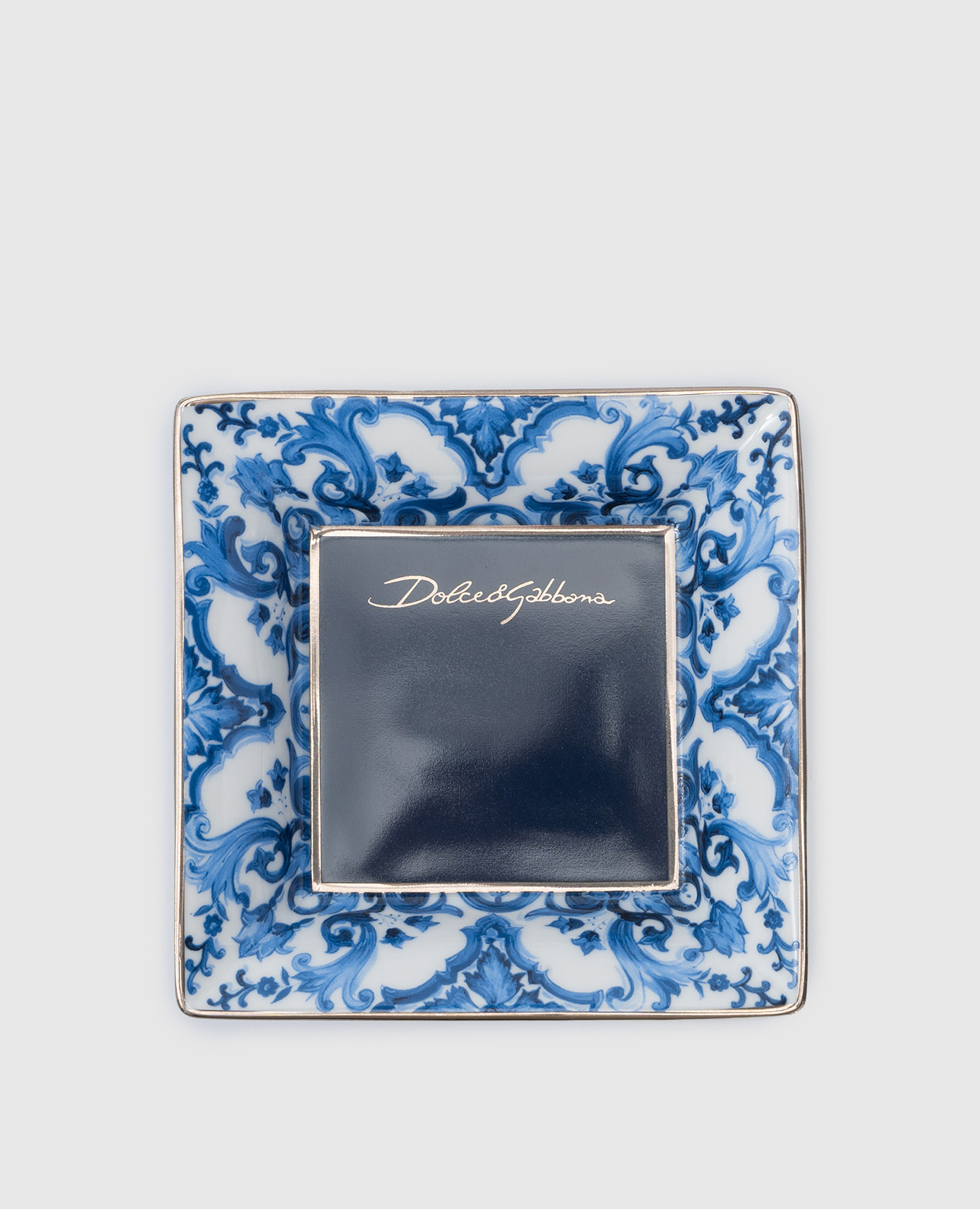 

Blue porcelain trifle stand with logo print Dolce&Gabbana, Light blue