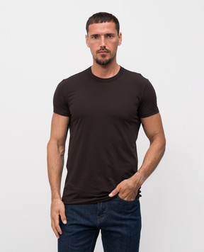 Dolce&Gabbana Brown T-shirt with logo G8SX0ZG7PIY