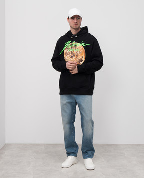 Balmain Black Universe printed hoodie EH0JT047GE78