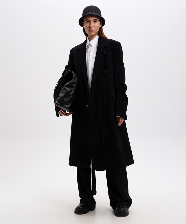 Ann Demeulemeester - Black wool and cashmere coat 2102WCO01195