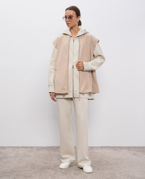 Max Mara Beige RONNIE pants with logo embroidery RONNIE