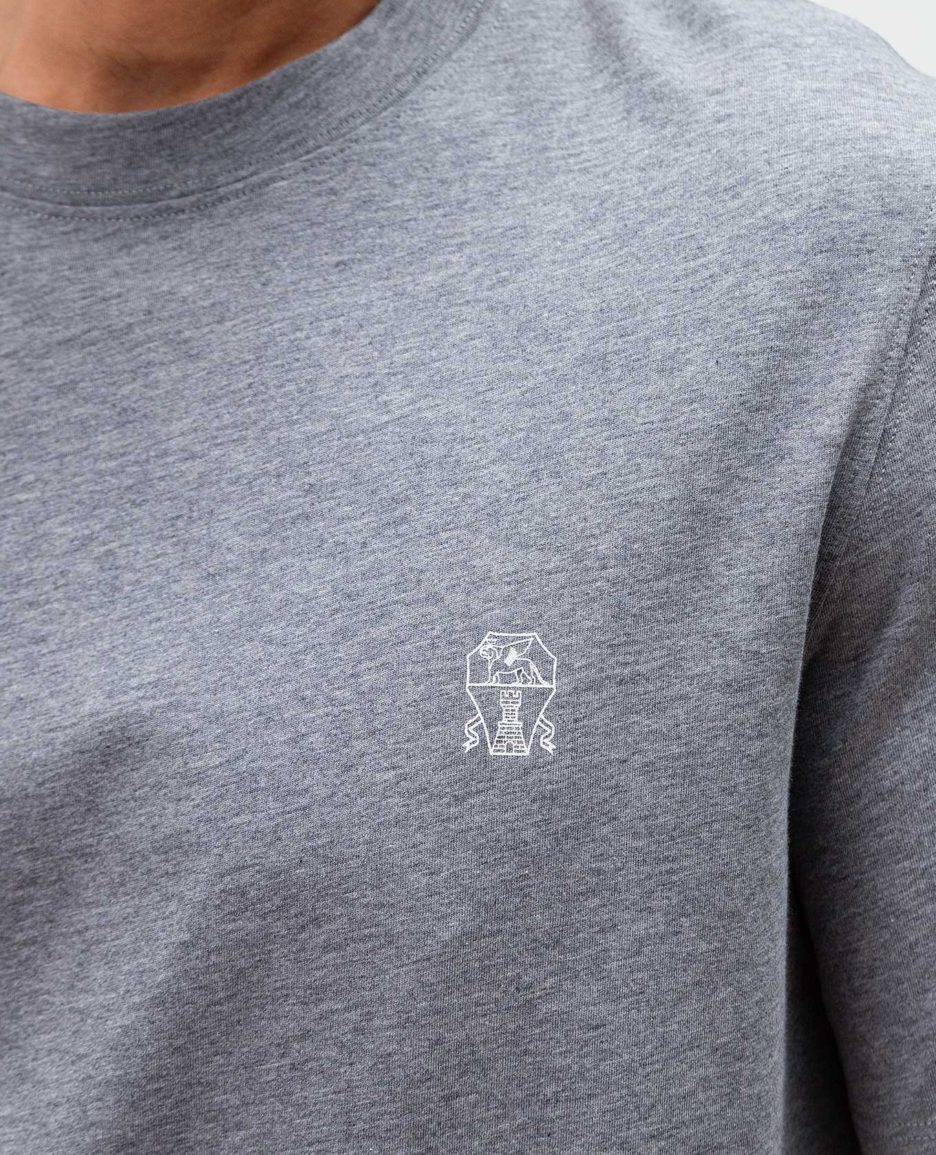 

Grey melange T-shirt with logo print Brunello Cucinelli