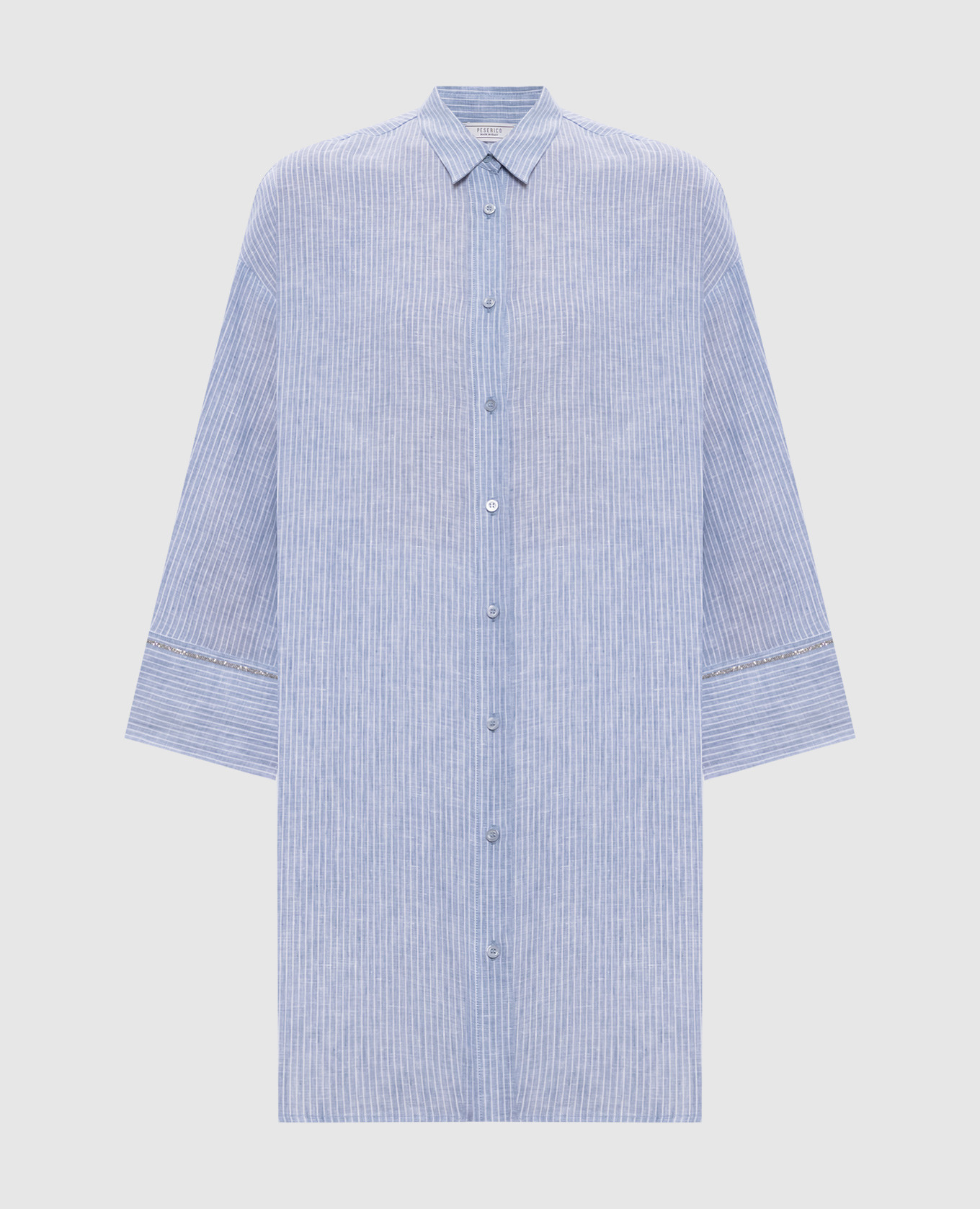 

Blue linen long-sleeved shirt Peserico, Light blue